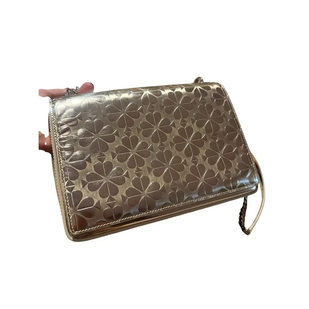 Kate Spade Amelia Spade Flower Medium Convertible Shoulder Bag – Gold Crossbody